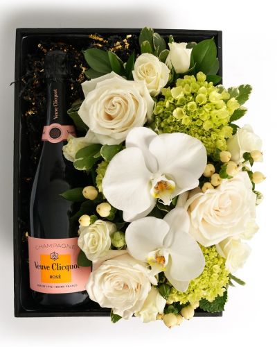 Flora Box White Veuve Clicquot Brut Rose